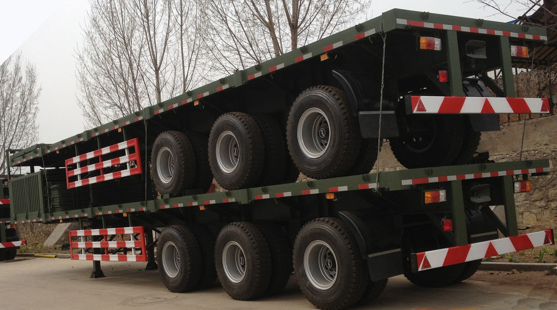 Camions de remorque à plat de tracteur de caisse de camion de remorque d'axe de 40 tonnes 2/3/4 bas
